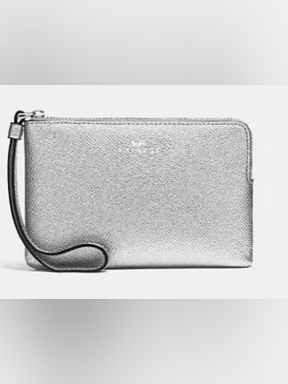 Coach Silver Leather Wristlet